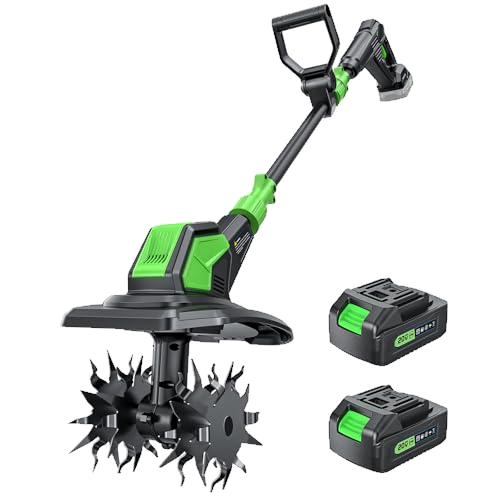 20V Battery Powered Tiller with 2 x 2.0Ah Batteries & Charger