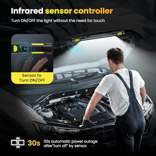Etoolab - Work Light【AUTO ON/Off】 3000LM LED Work Light 5200mAh Under Hood Working Light with Hooks